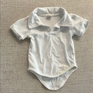 Baby White Polo Bodysuit